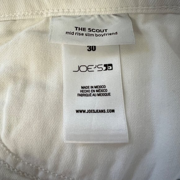 Joes Jeans Womens Scout White Mid Rise Slim Boyfriend Jeans Button Fly size 30 - Picture 12 of 14
